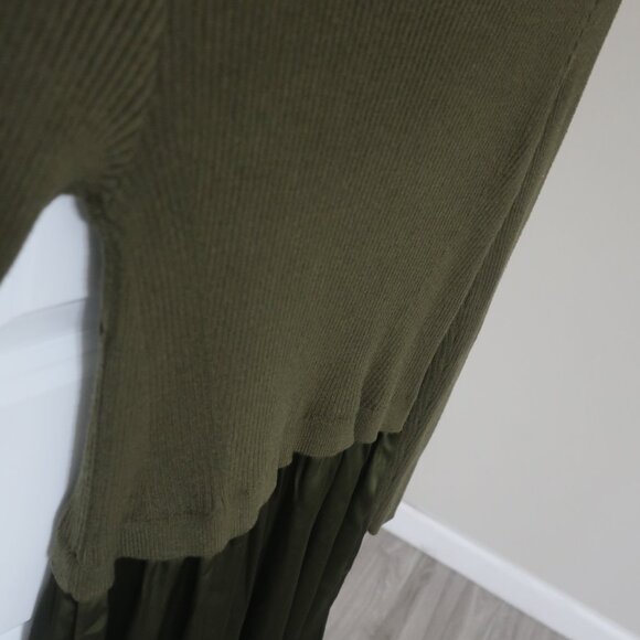 Olive Green Taylor Knit Satin Dress S NWOT - Picture 5 of 5